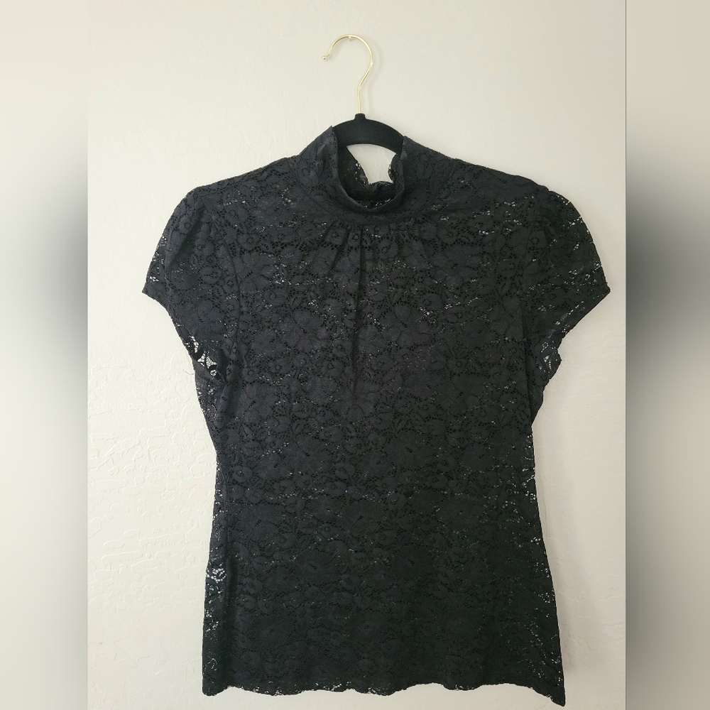 Express Black Lace Top